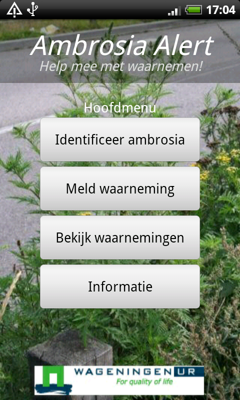 ambrosia verklikker app hooikoorts